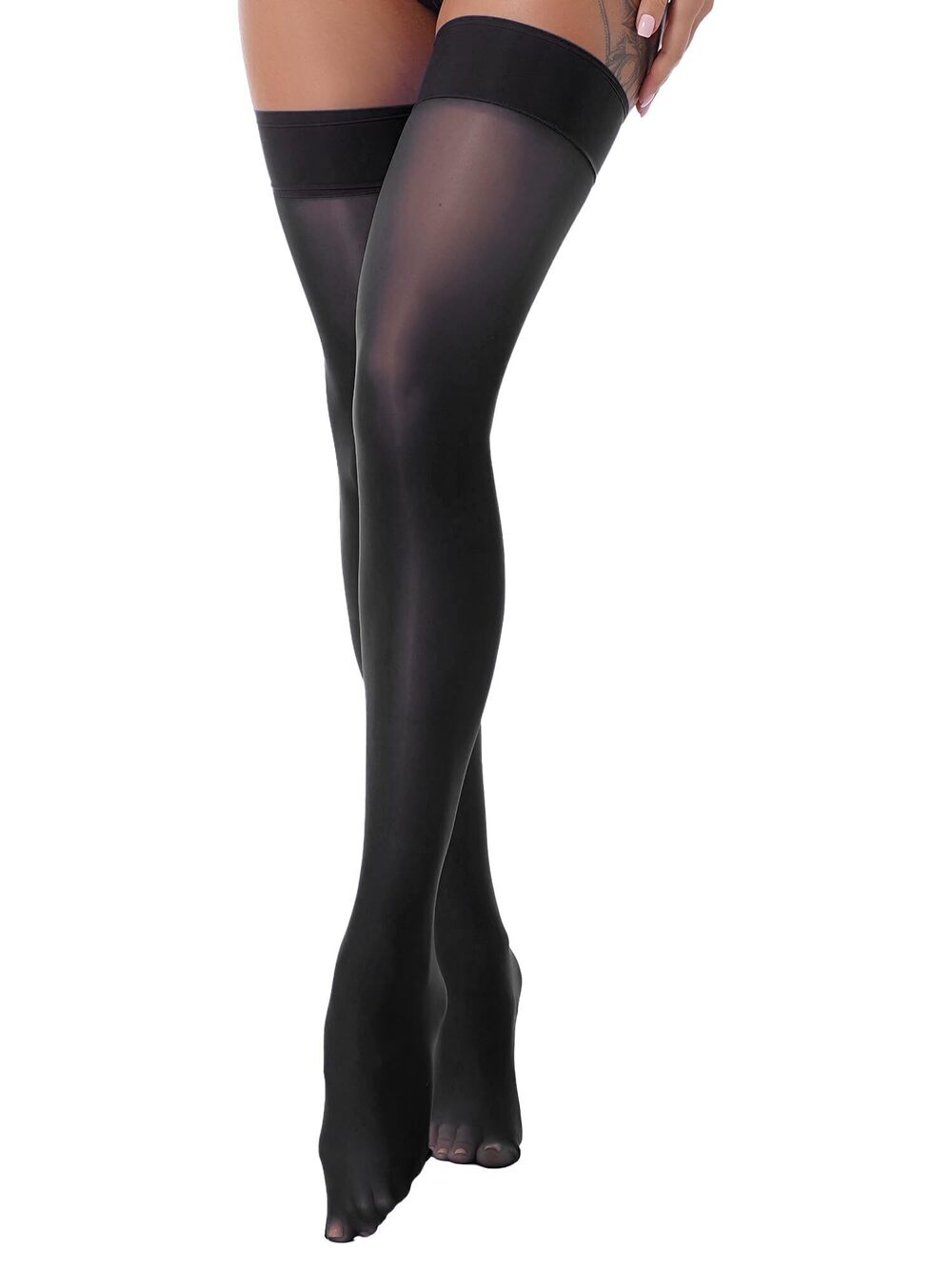 1692 Sissy High Over Knee Oil Shiny Stocking Femboy Thigh High Stockings